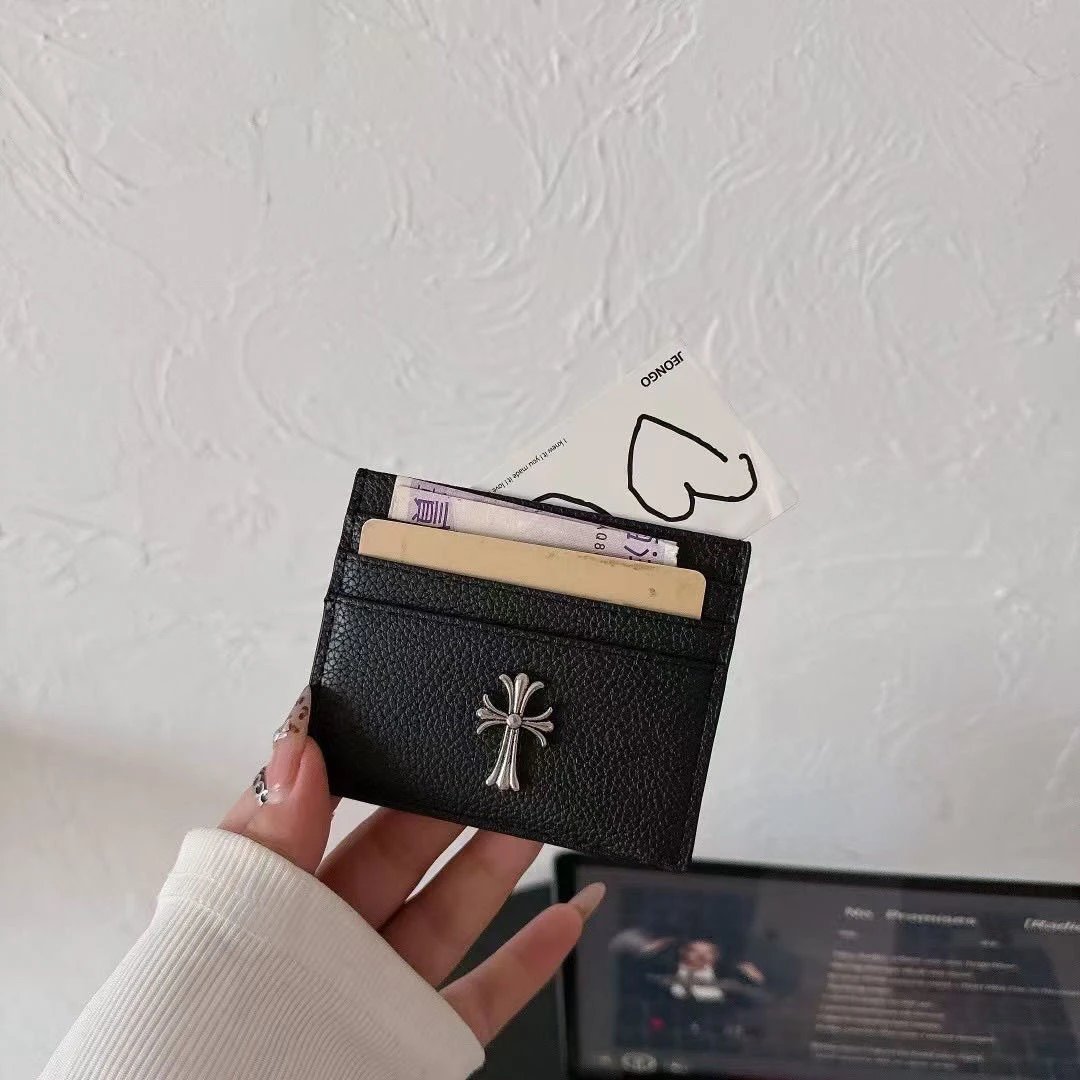 Chrome Hearts Cross Card Holder White Leather Card Holder - 11