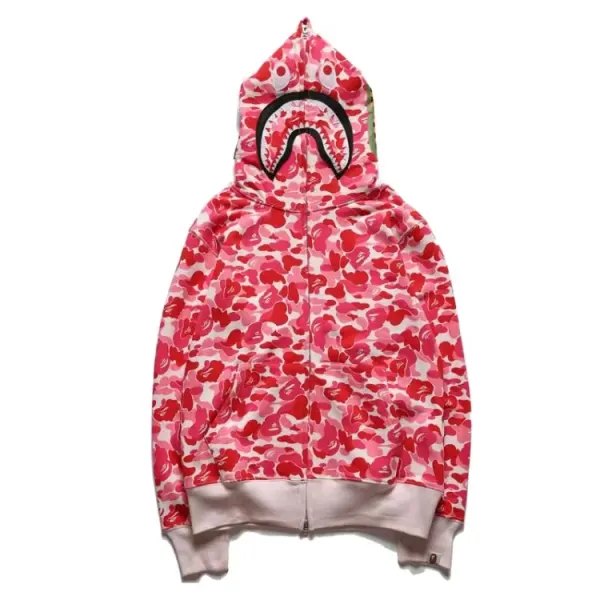 A Bathing Ape Shark Full Zip Hoodie Black Camo - 16