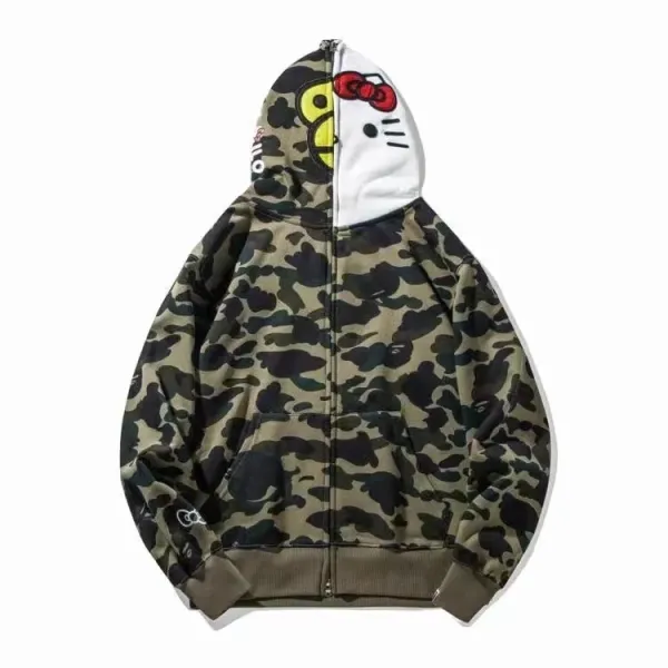 A Bathing Ape x Sanrio Hello Kitty Camo Zip-Up Hoodie - 1