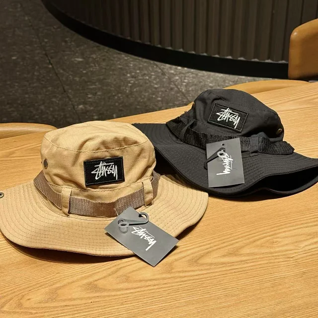 Stüssy Hats Wide-Brim Bucket Hat with Adjustable Webbing Band product detail image 7