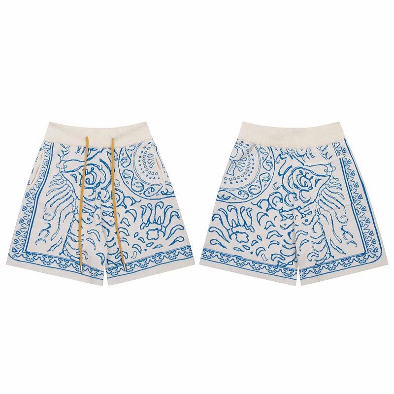 GRA Bandana Print Knit Shorts Black Multicolor - 5