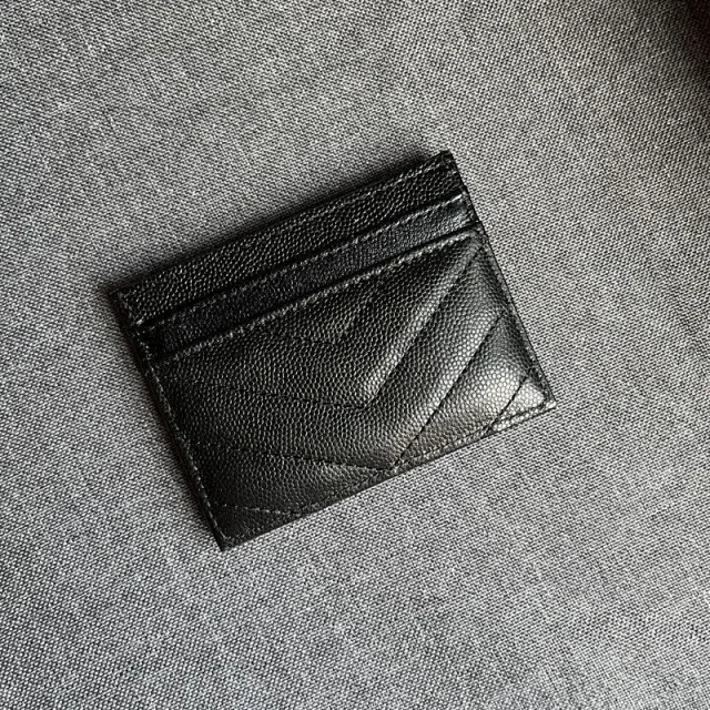 Saint Laurent Wallets & Card Holders Quilted Chevron Monogram Holder product detail image 8