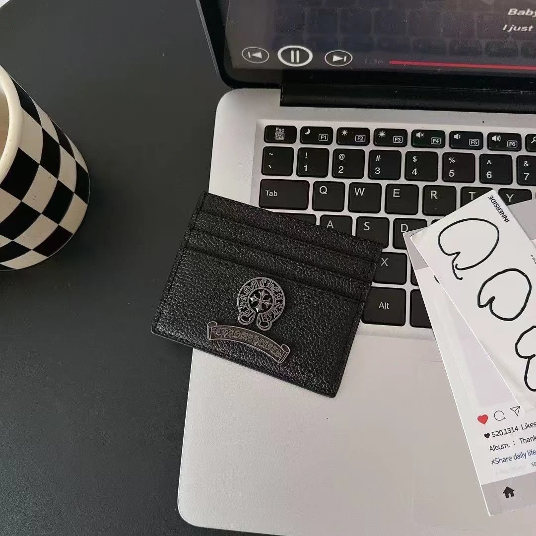 Chrome Hearts Cross Card Holder White Leather Card Holder - 14