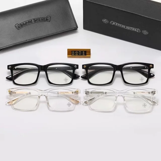 Chrome Hearts Eyewear Square Clear-Lens Eyeglass Frames with Cross Motifs product detail image 1