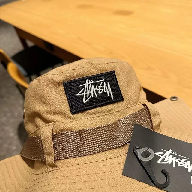 Stüssy Hats Wide-Brim Bucket Hat with Adjustable Webbing Band product detail image 9