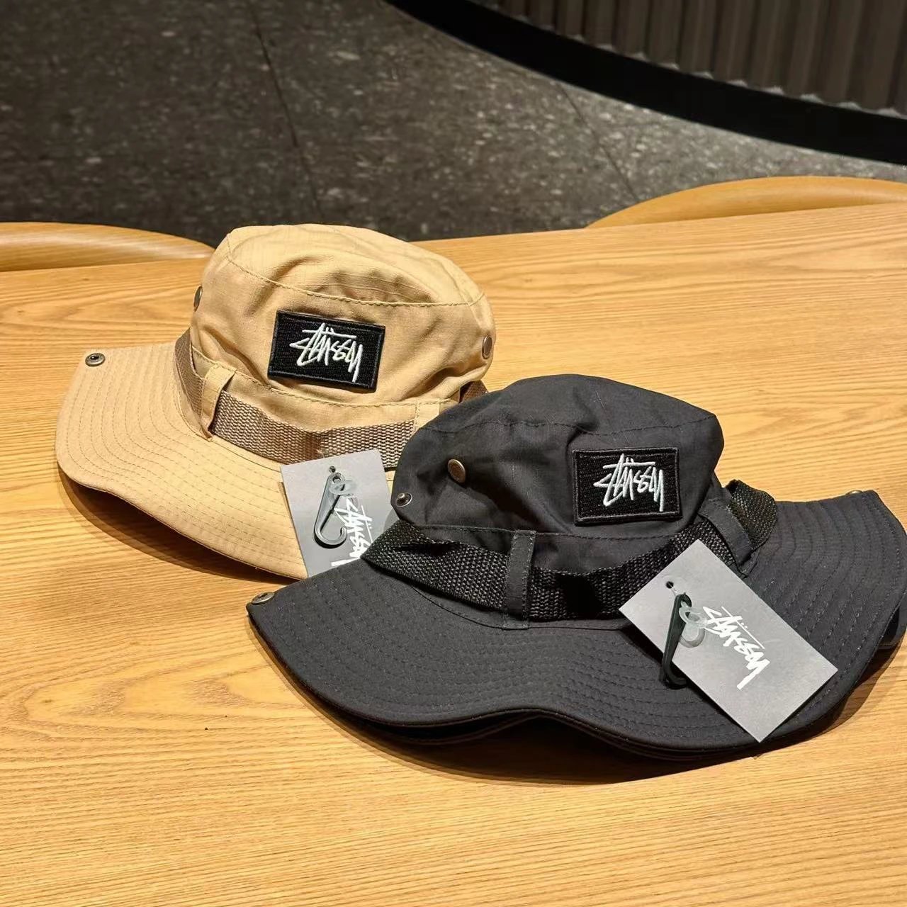 Stüssy Logo Patch Bucket Hat Beige - 7