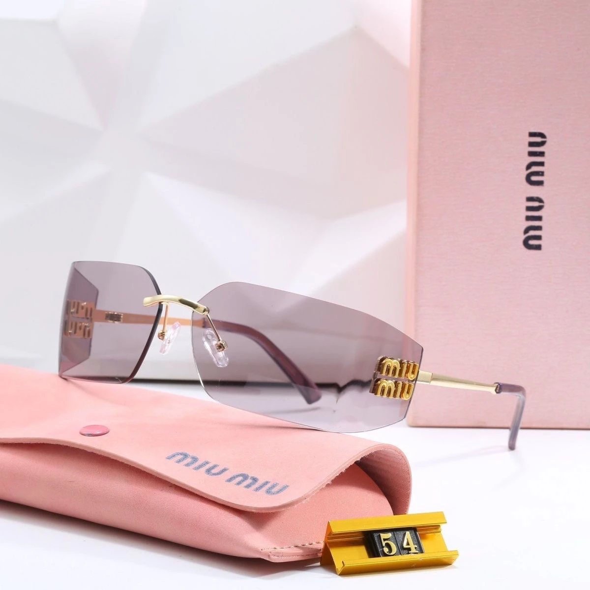 Miu Miu MM0295S Brown Gradient Rimless Sunglasses - 3