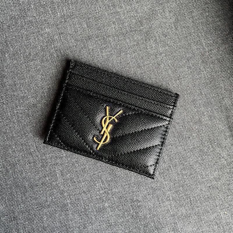 Saint Laurent Monogram Quilted Leather Card Holder Black - 4