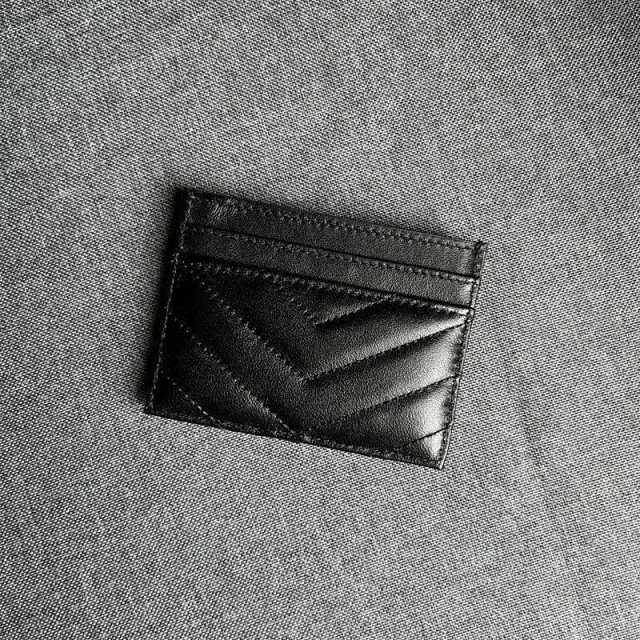 Saint Laurent Wallets & Card Holders Quilted Chevron Monogram Holder product detail image 7