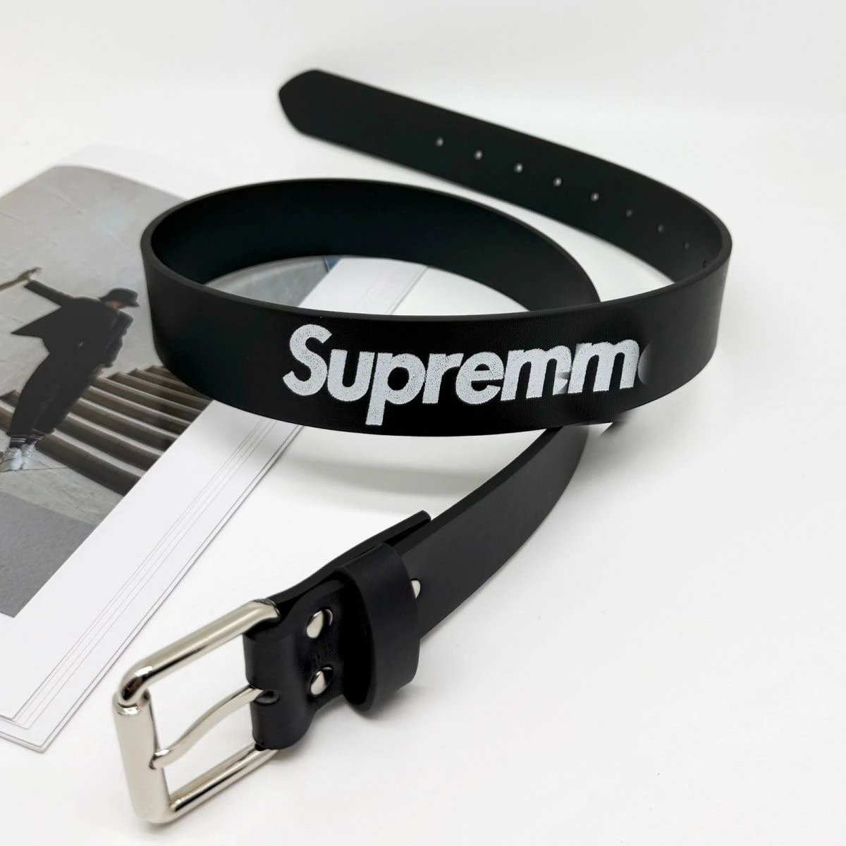 Supreme Box Logo Leather Belt Red - 5