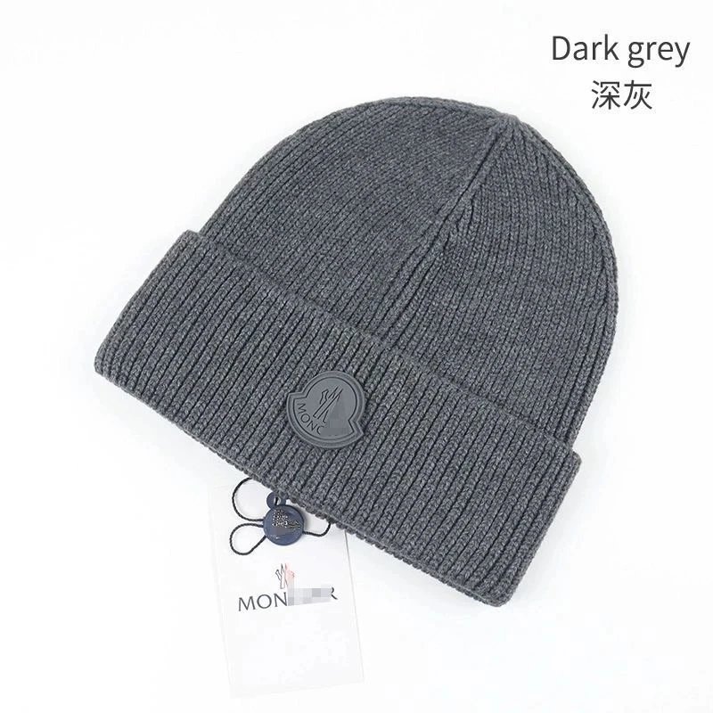 Moncler Logo Beanie Navy Blue Hat - 4