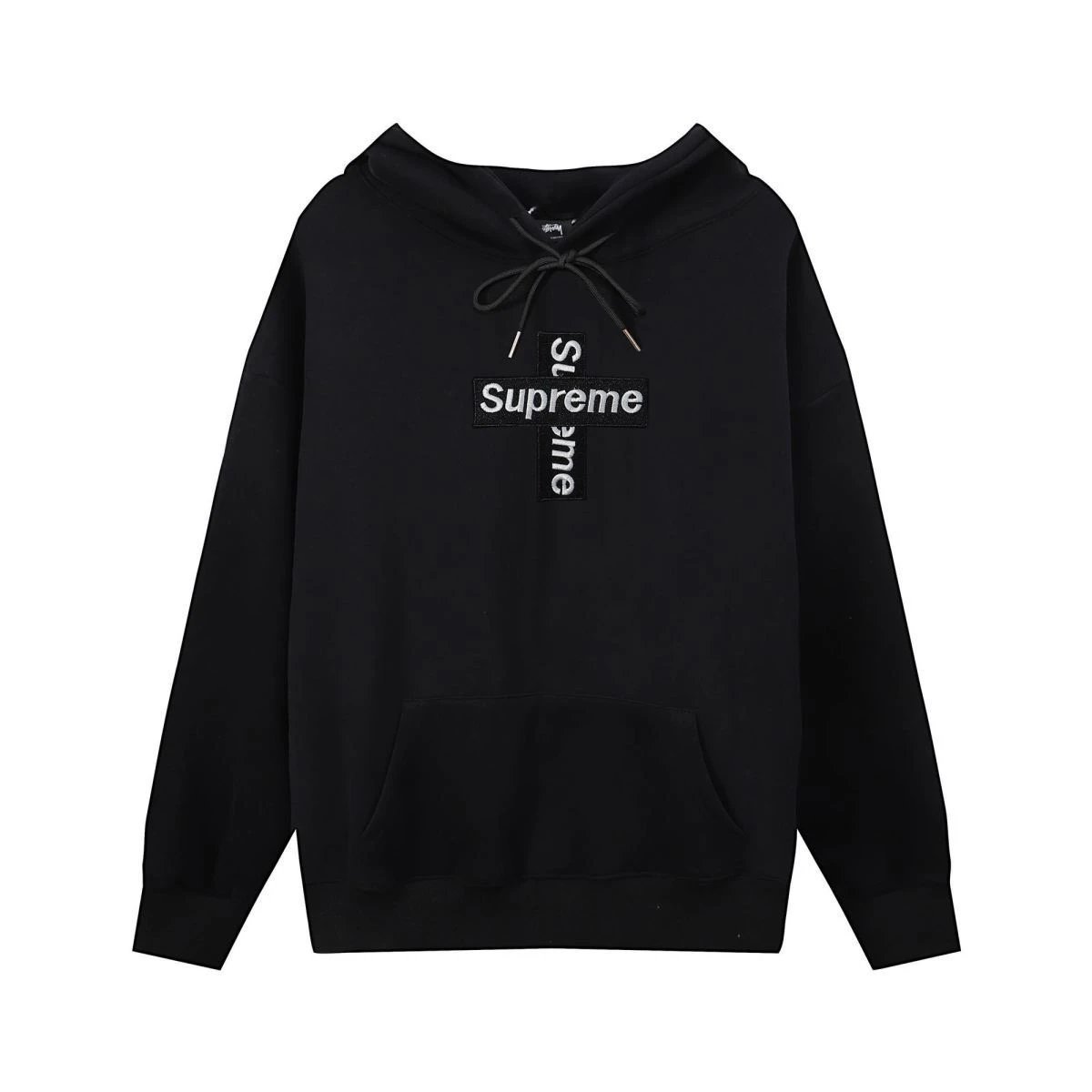 Supreme Cross Logo Hoodie Black - 5