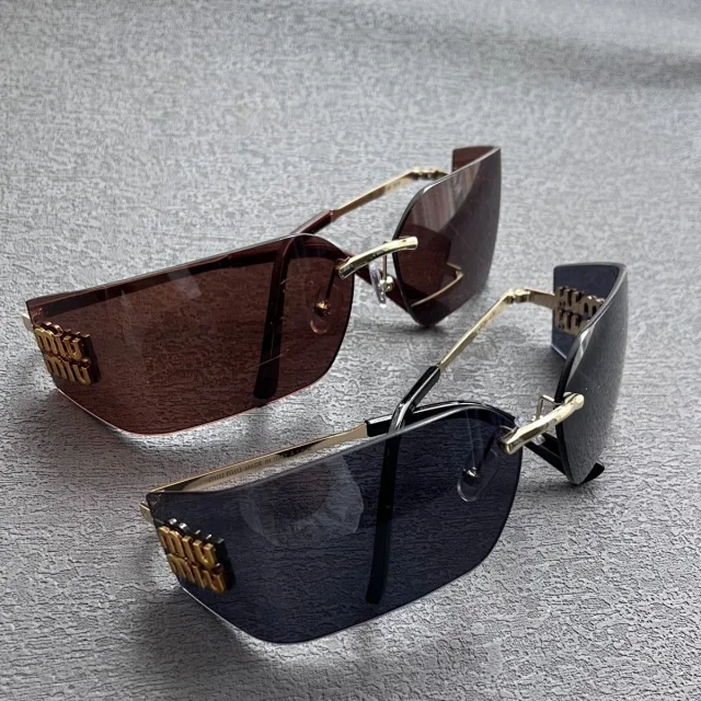 Miu Eyewear Rimless Geometric Sunglasses product detail image 6