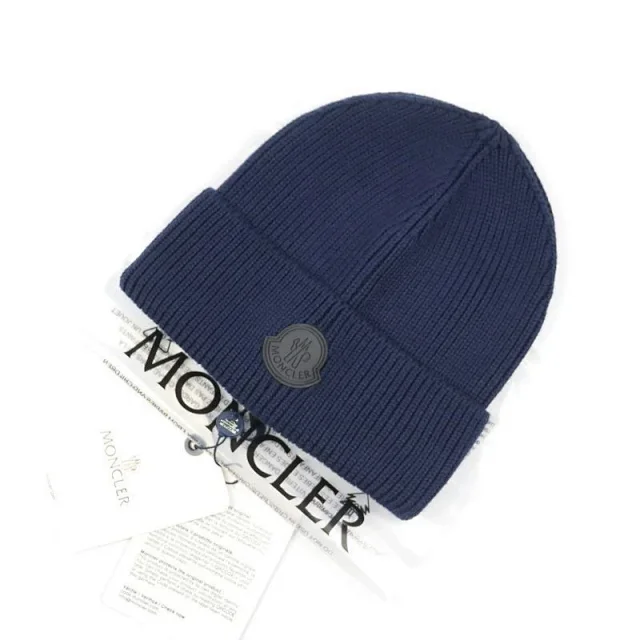 Moncler Hats Rib-Knit Logo Patch Beanie product detail image 6
