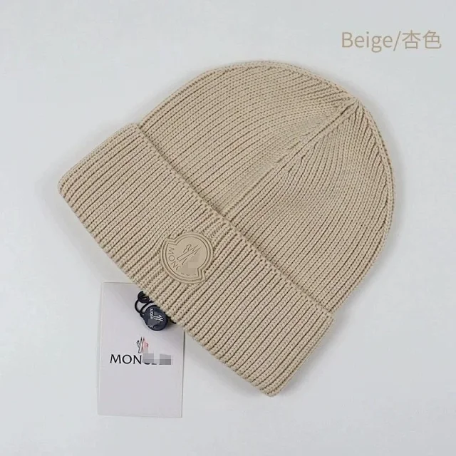 Moncler Hats Rib-Knit Logo Patch Beanie product detail image 4