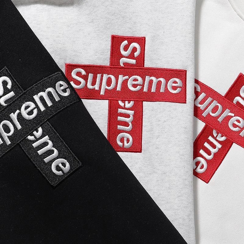 Supreme Cross Logo Hoodie Black - 8