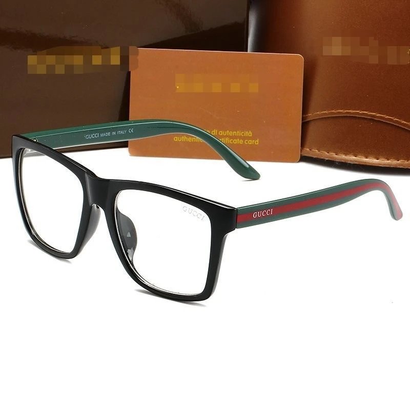 Gucci Square Frame Sunglasses with Web Stripe Temples Black/Purple Gradient - 10