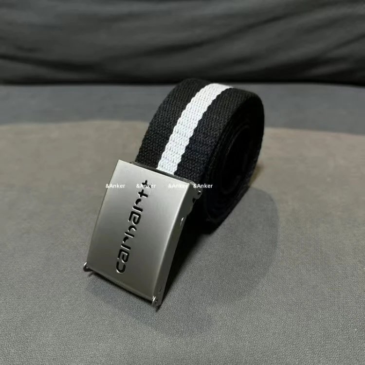 Carhartt WIP Canvas Belt Black/White Stripe Canvas Belt