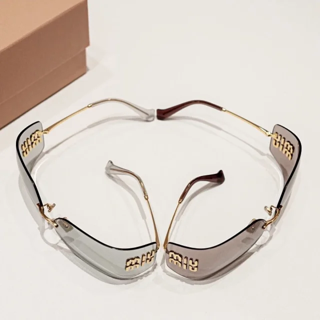 Miu Eyewear Rimless Geometric Sunglasses product detail image 5