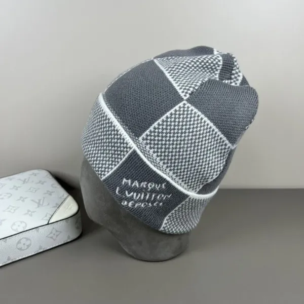 Louis Vuitton x Marc Jacobs Checkered Beanie Black and White Knit Hat - 9