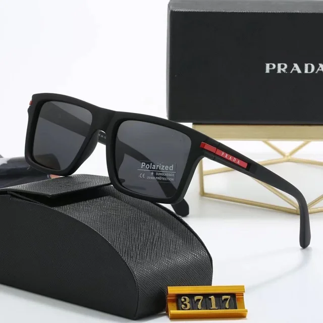 Prada Eyewear 3717 Polarized Square Sunglasses product detail image 1