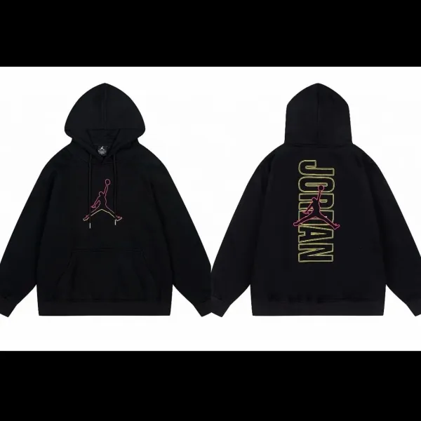 Air Jordan Outline Jumpman Hoodie Black - 1