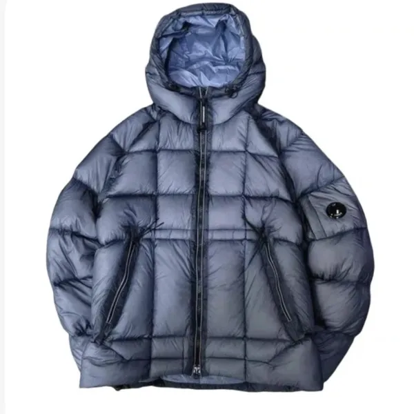 CP Company Grid Tech Down Jacket Navy Blue - 12