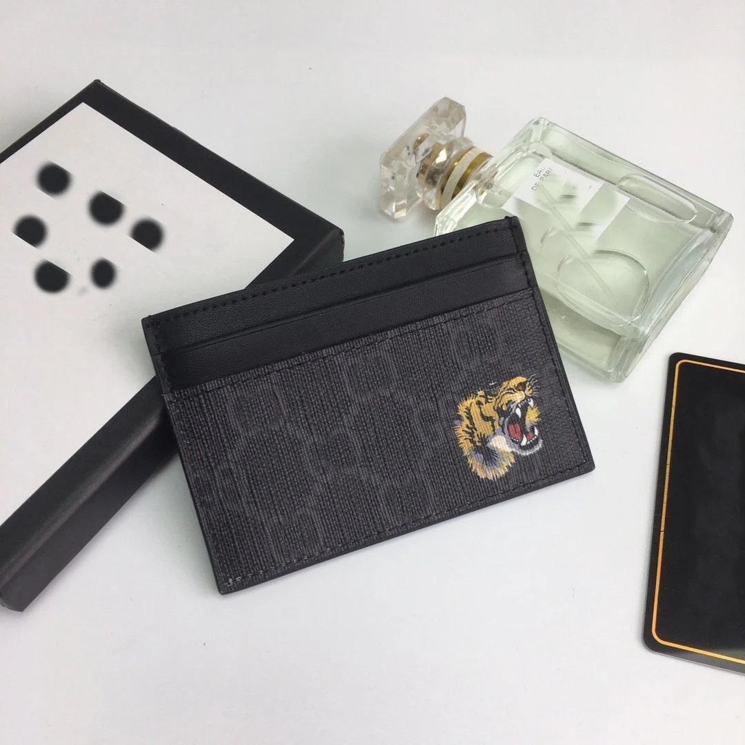 Gucci Kingsnake Print Card Holder Black Wallet - 12