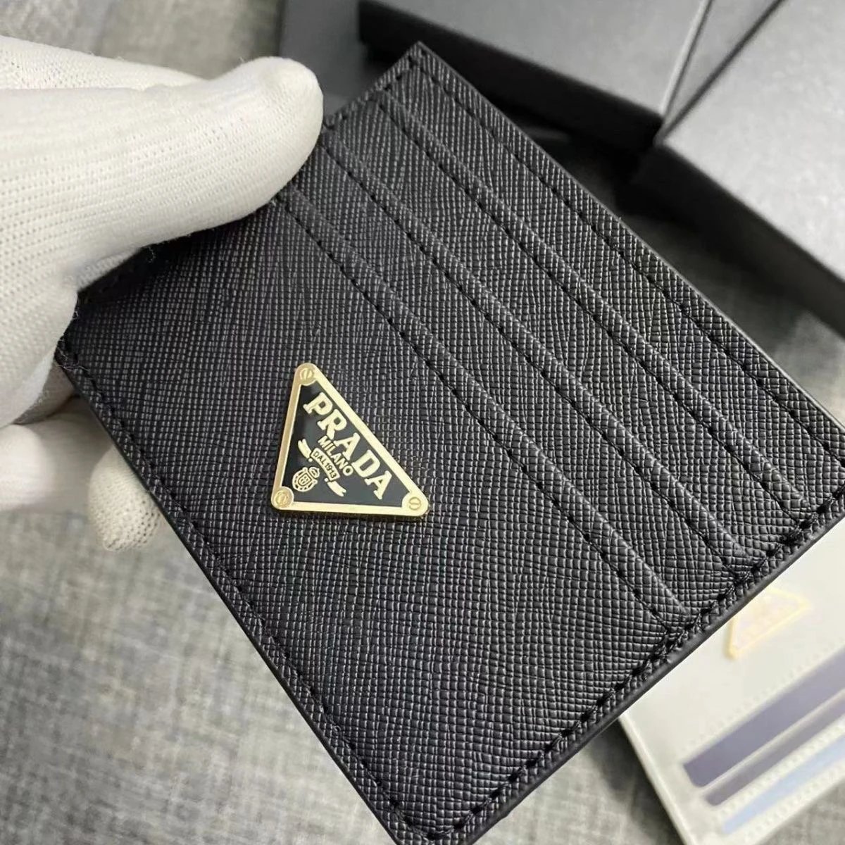 Leather postcard storage card clip
