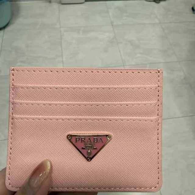 Prada Wallets & Card Holders Saffiano-textured holder with triangular logo plaque product detail image 14