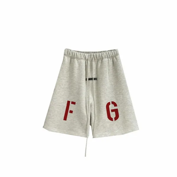 Fear of God Essentials F G Logo Heather Gray Shorts - 1