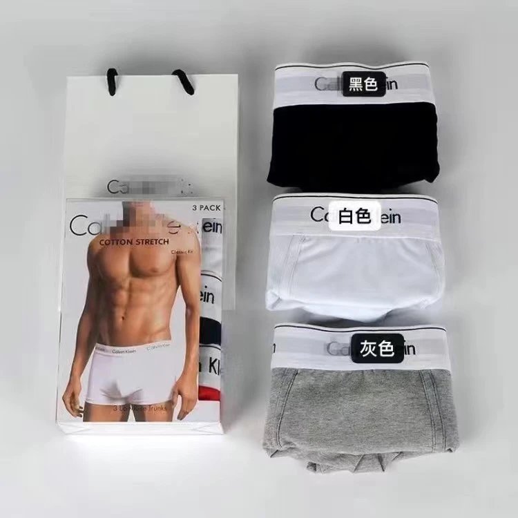 Calvin Klein Cotton Stretch Trunks 3-Pack Black White Red Underwear - 5