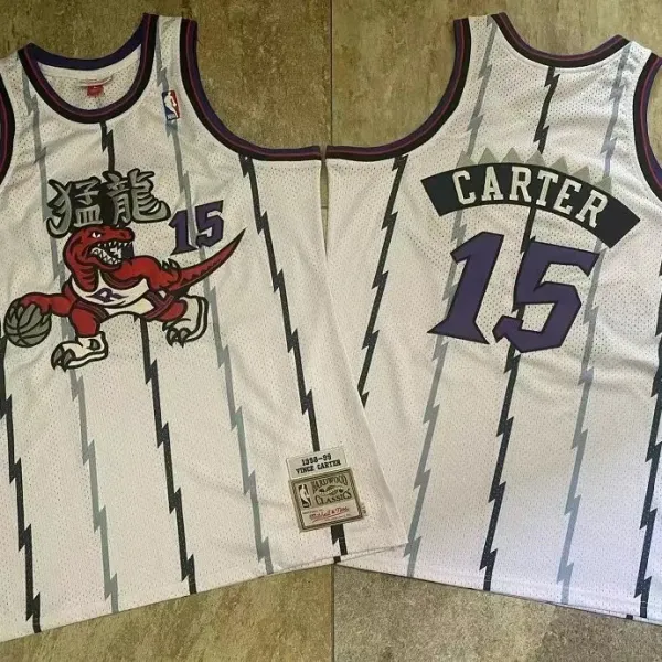 Mitchell & Ness Toronto Raptors Vince Carter 1998-99 Hardwood Classics Black Gold Lightning Jersey - 8