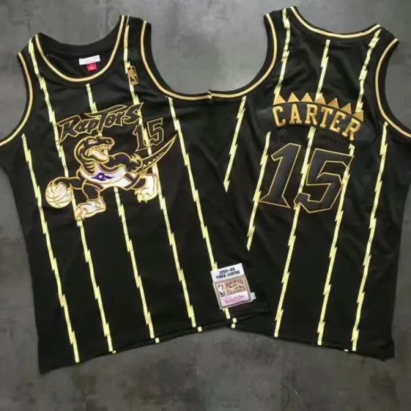 Mitchell & Ness Toronto Raptors Vince Carter 1998-99 Hardwood Classics Black Gold Lightning Jersey - 6