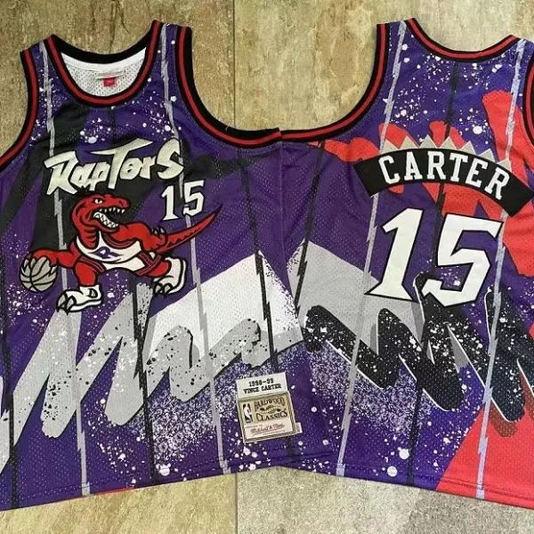 Mitchell & Ness Toronto Raptors Vince Carter 1998-99 Hardwood Classics Black Gold Lightning Jersey - 4