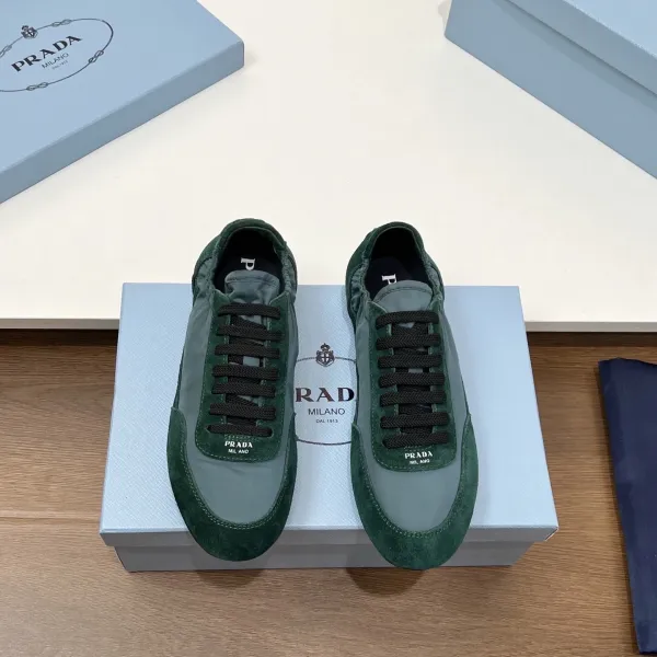 Prada Re-Nylon Sneakers Green and Gray Sneakers - 1