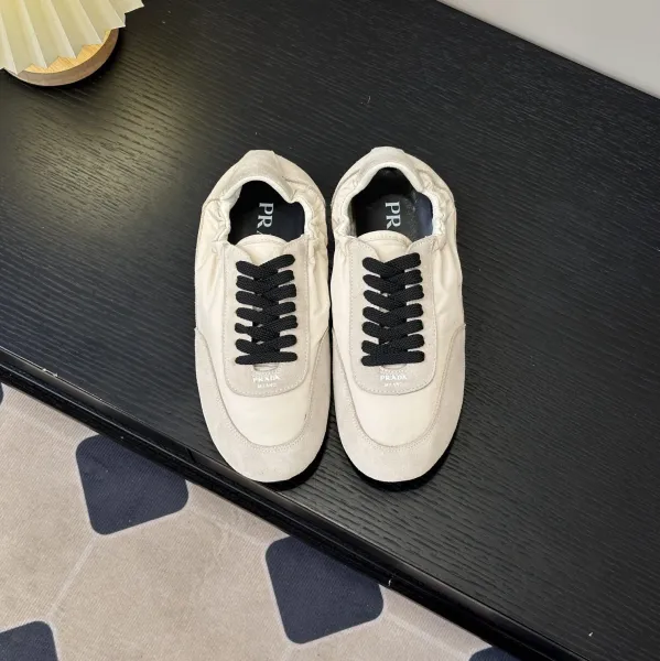 Prada Re-Nylon Sneakers Beige Black Sneakers - 1