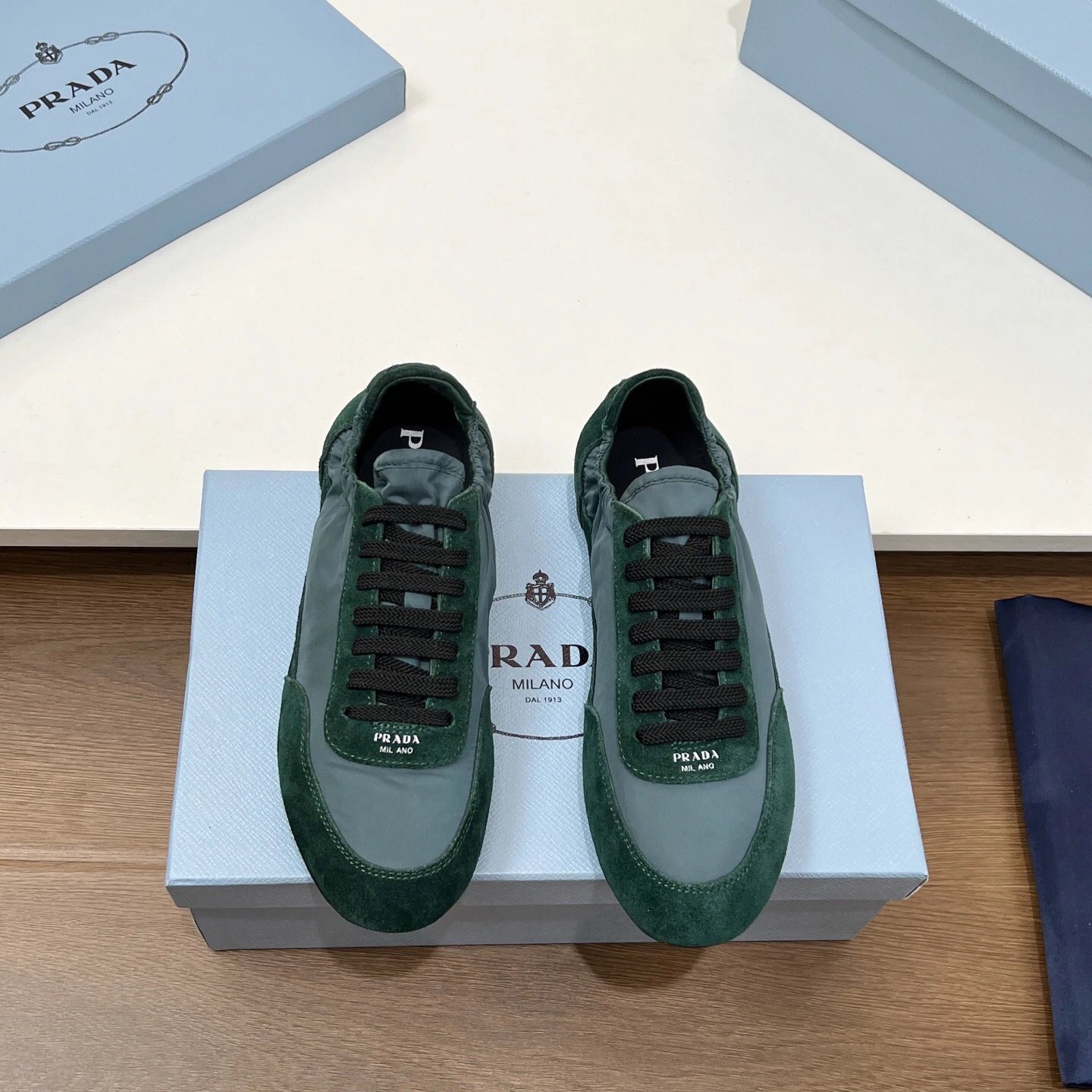 Prada Re-Nylon Sneakers Cognac Suede and Nylon Sneakers - 8