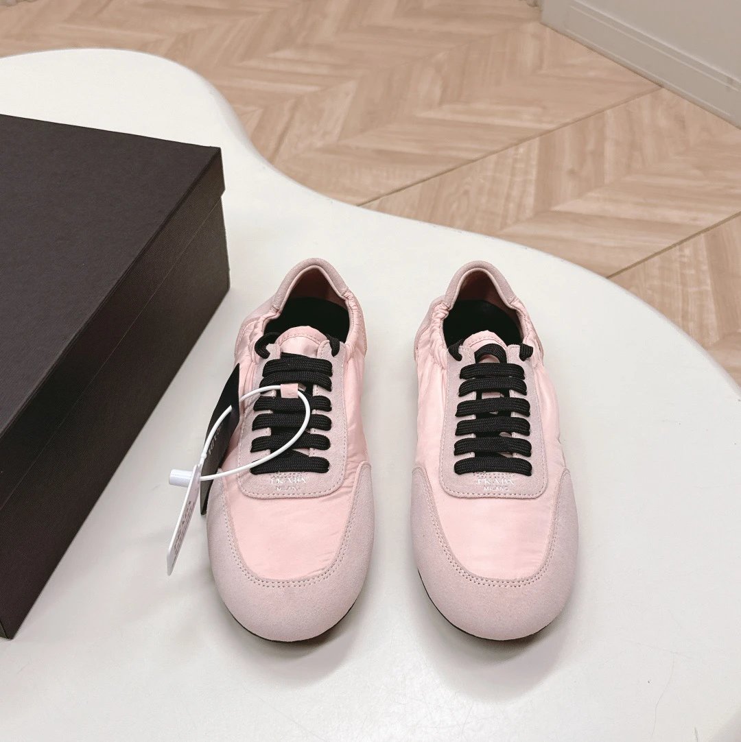 Prada Re-Nylon Sneakers Pink with Black Laces Sneakers - 1