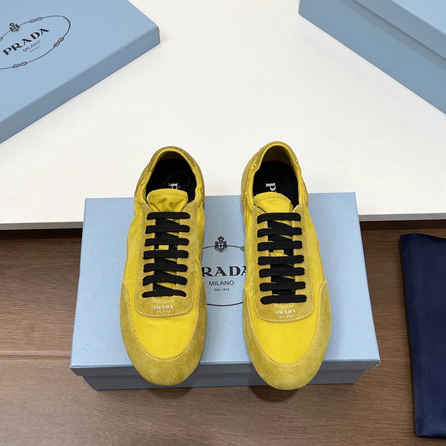 Prada Re-Nylon Sneakers Cognac Suede and Nylon Sneakers - 5