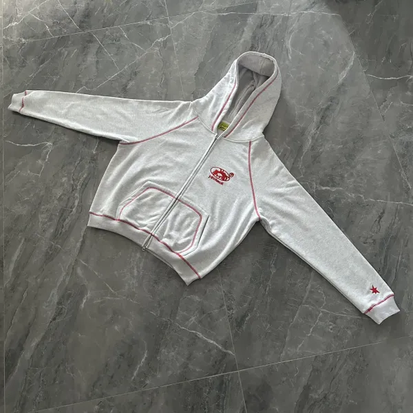 Protect PT01-1 Cropped Zip-Up Hoodie and Sweatpants Set Gray - 7