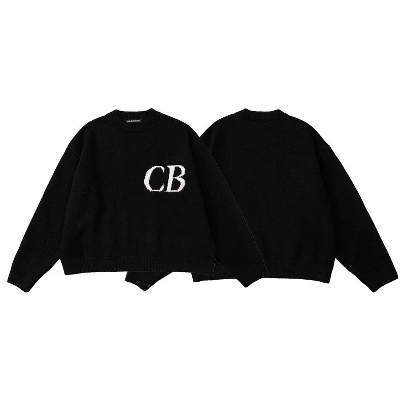CB Letter Jacquard Knit Sweater photo 4