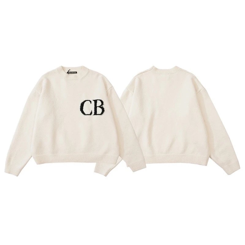 CB Letter Jacquard Knit Sweater photo 3