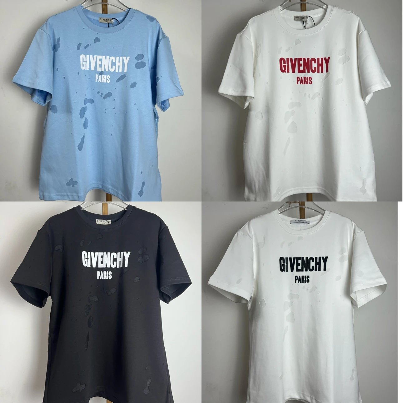 Givenchy Distressed Short-Sleeve Tee 320 GSM Triple-Label, Double-Layer Panels, Premium Build vs. Counterfeit, Fast Shipping from Guangzhou In-Stock Ready, Luxury Streetwear Essential Comfortable Minimalist Unisex Stylish Casual Daily Wear New Arrival