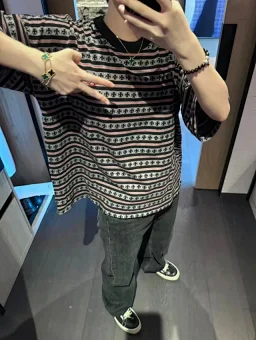 thumbnail for CH MATTY BOY BLACK STRIPED SHORT SLEEVES