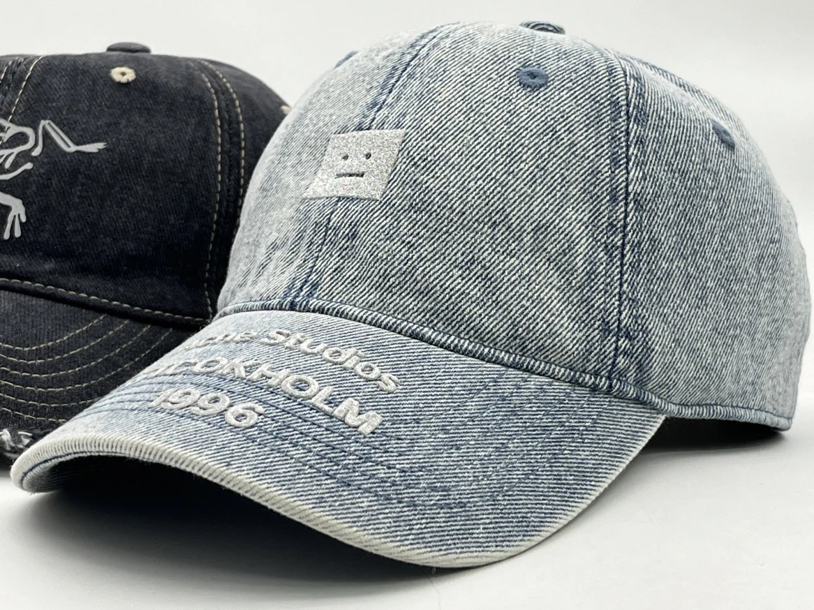 Acne Studios Smiley Denim Baseball Cap