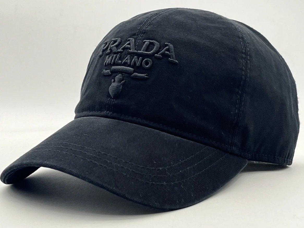 Prada Embroidered Canvas Baseball Cap