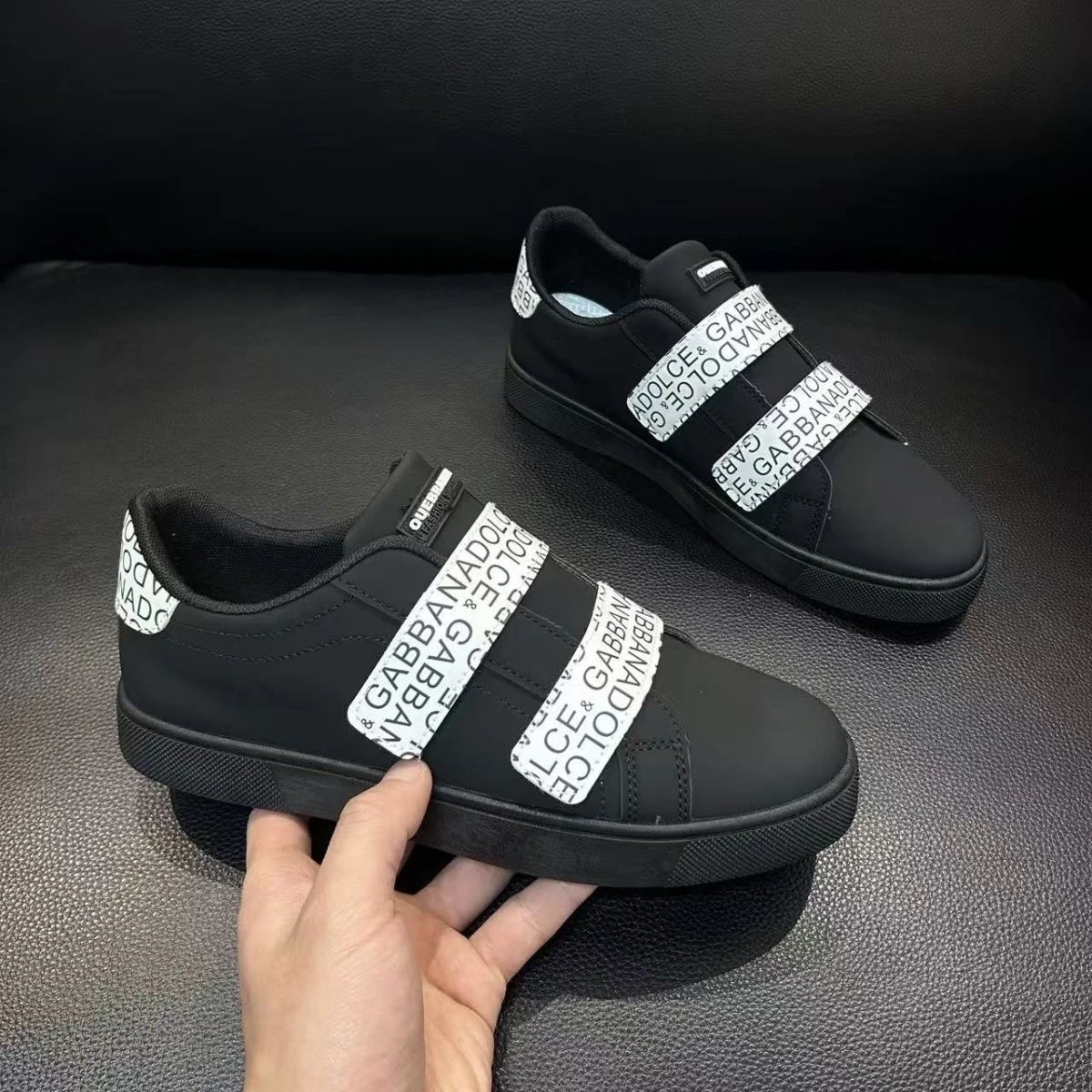 Dolce & Gabbana Logo Strap Sneakers Black
