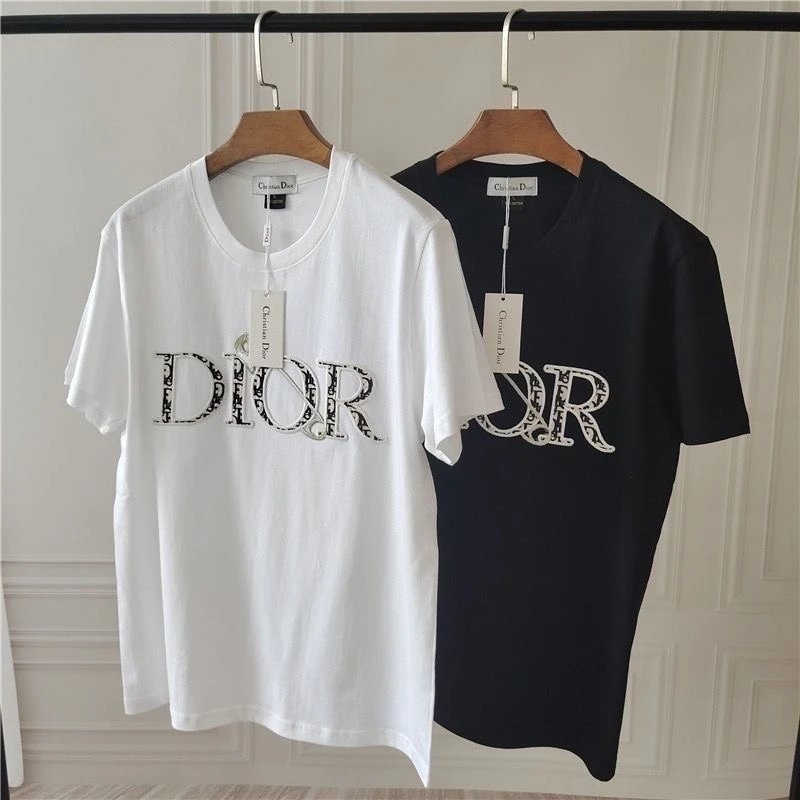 （现货秒发🔥高品质）Dior刺绣别针短袖纯棉圆领T恤