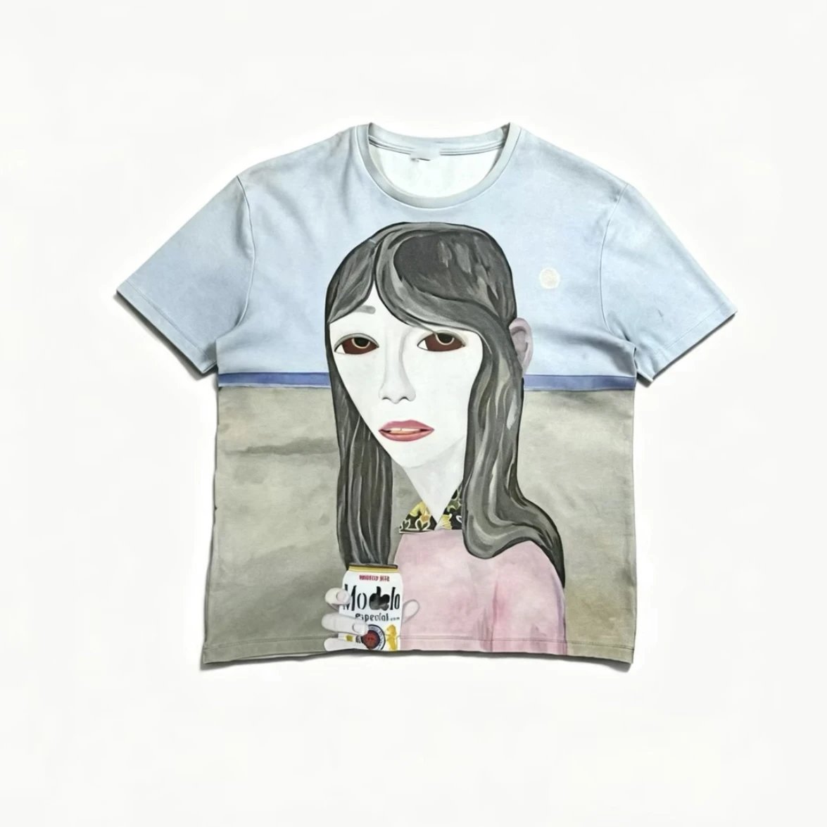 CROSSPROJECT Haze Blue Long Hair Girl Soda T-shirt Soda Short Sleeve Archive Rare